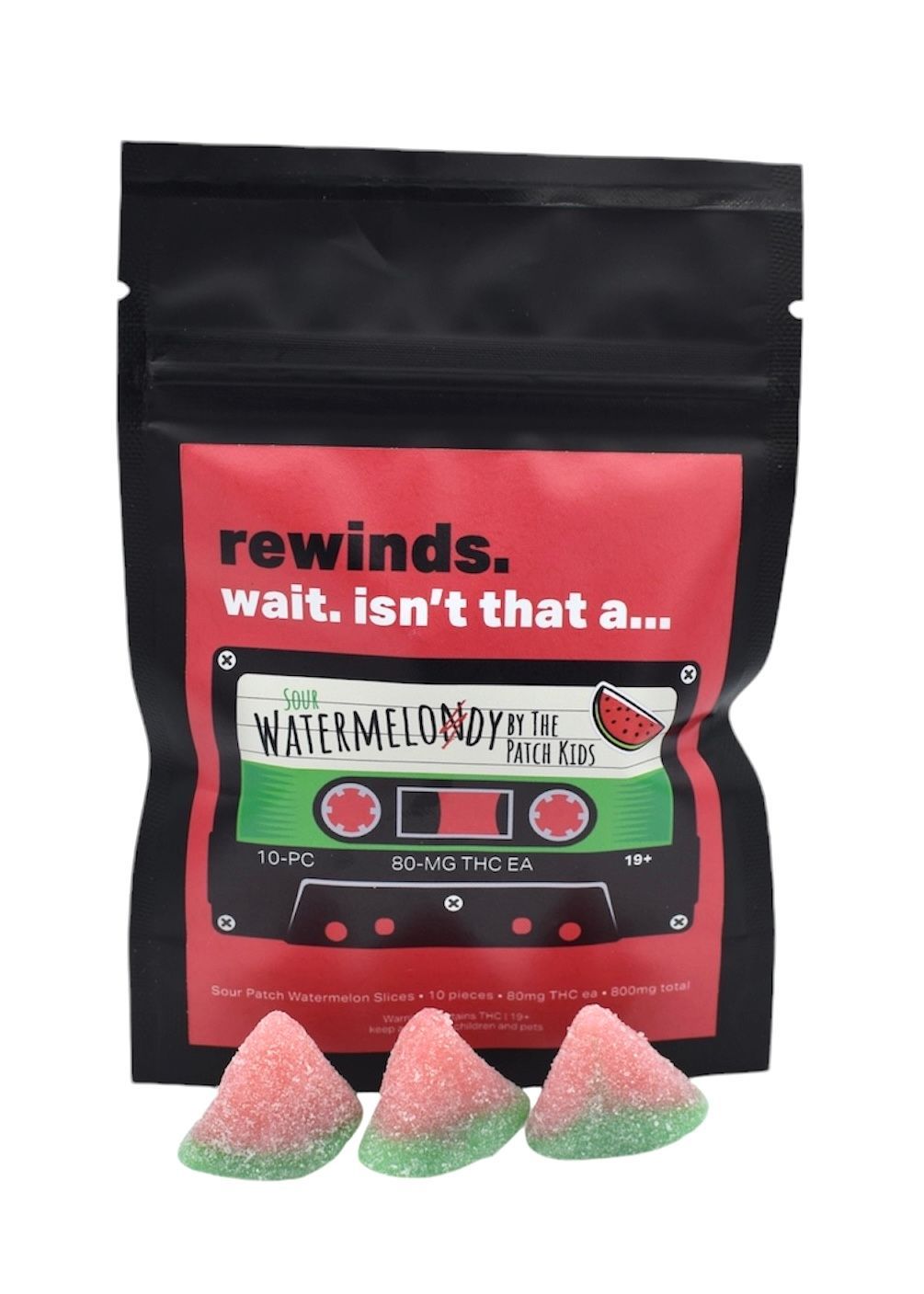 Sour Patch Watermelon Slice THC Gummies 80mg (800mg Per Pk)