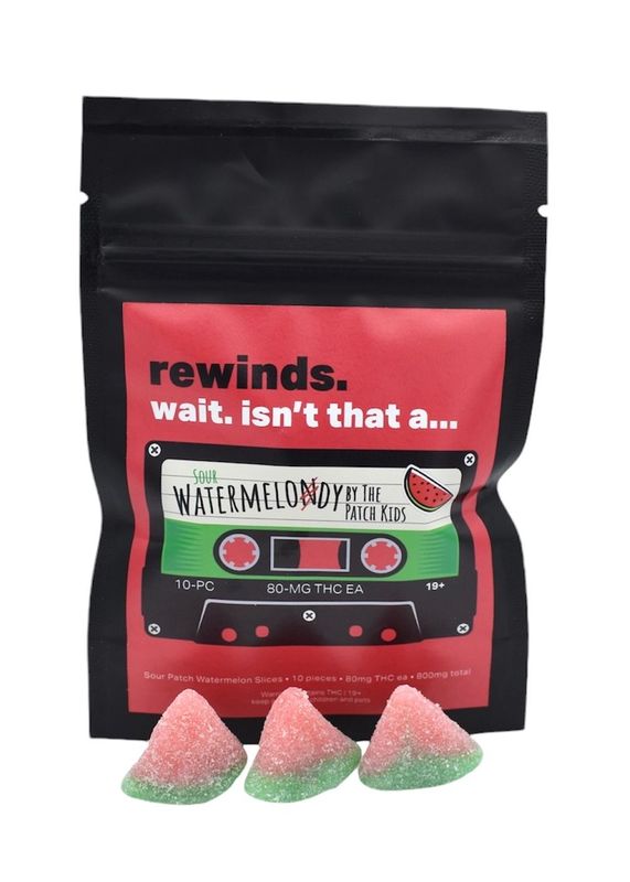 Sour Patch Watermelon Slice THC Gummies 80mg (800mg Per Pk)