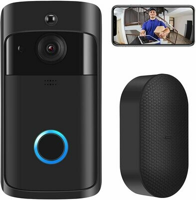 16GB SD Card Pre-Installed Onvif Compliant Nellys Security 3MP WiFi Video Doorbell Camera W/ 2 Way Audio Night Vision PIR Motion Sensor Includes 3 Face Plates 