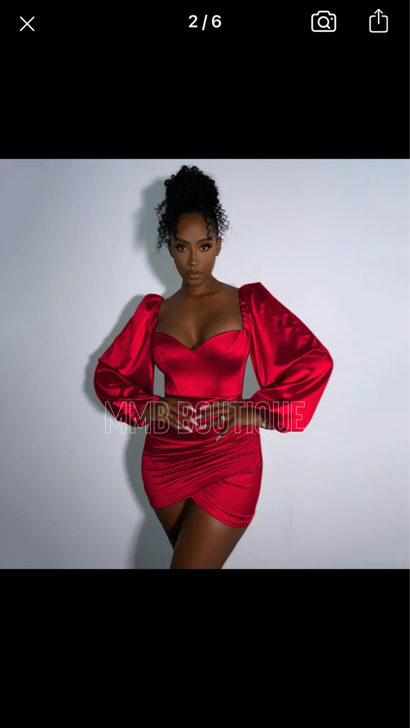 Red v shaped bodycon