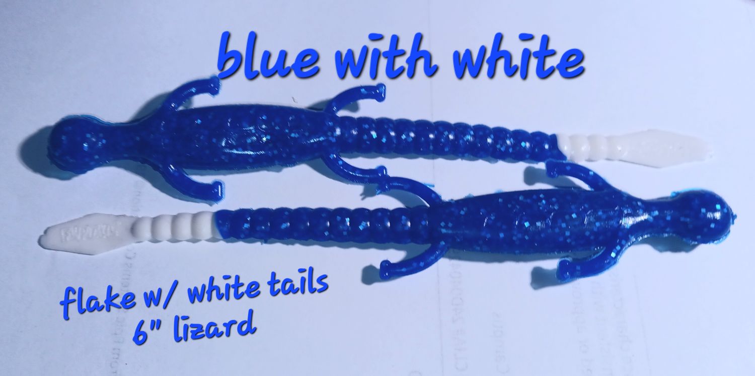 Bright blue white flake with white tail floaters