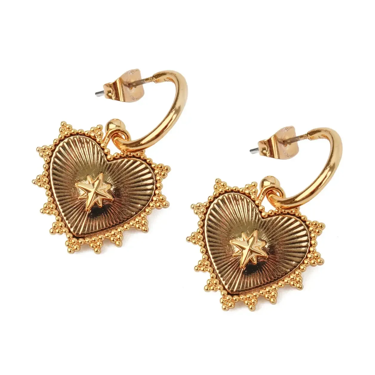 Gold Charm Hoop Earring