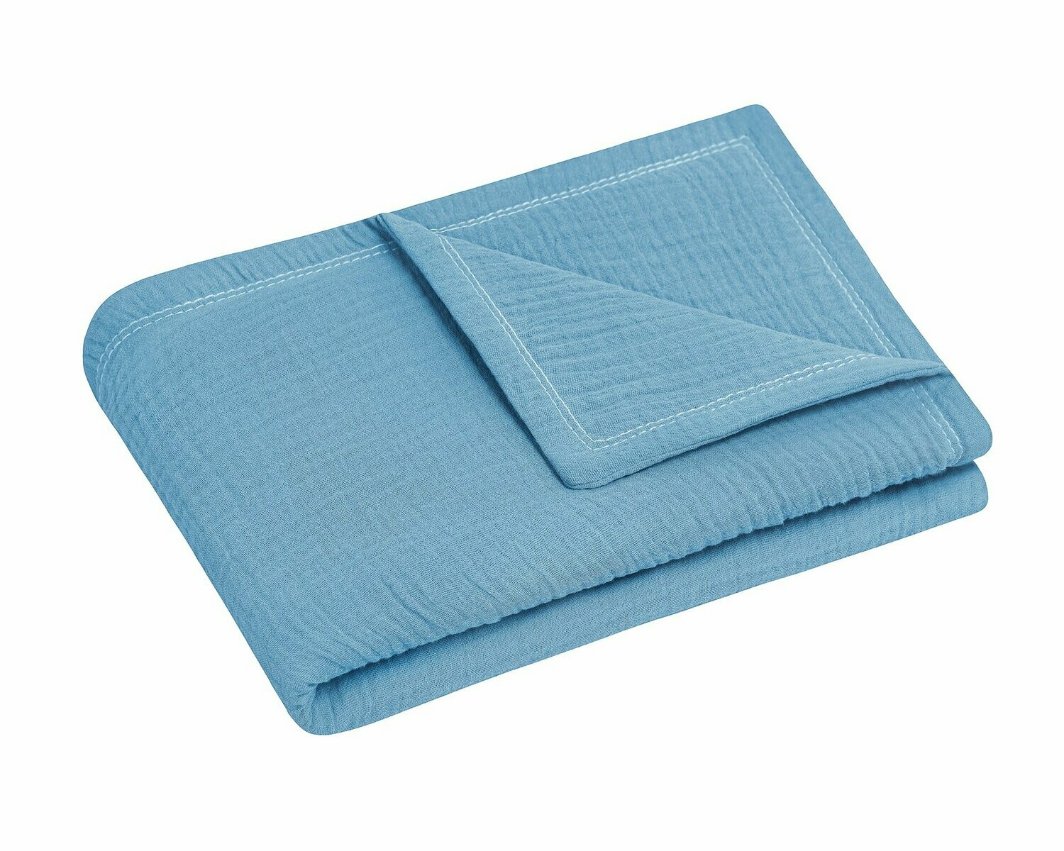 Copertina in mussola di cotone - Blu