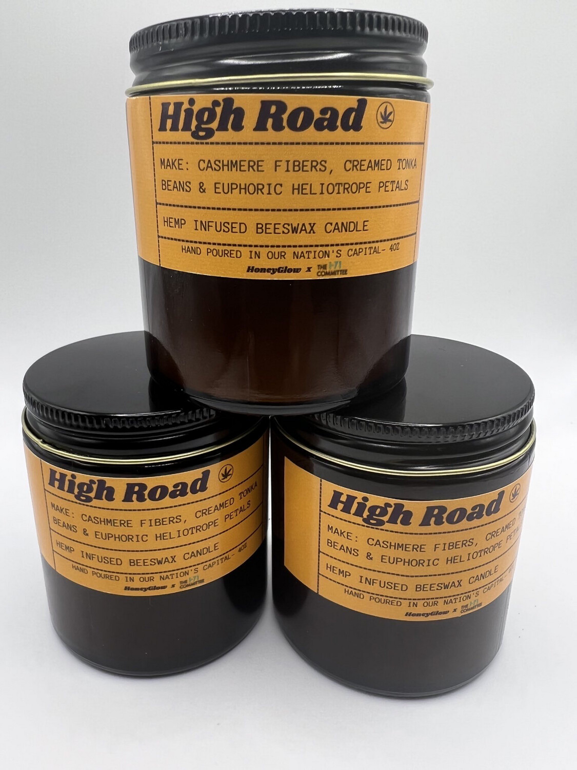 High Road Hemp Infused Beeswax Candle