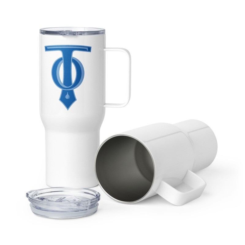 Travel mug with a handle