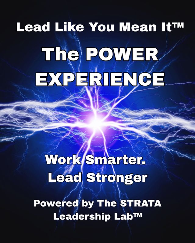 Lead Like You Mean It™ The Power Experience Lead Like You Mean It™ The Power Experience