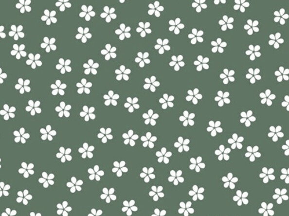Baumwoll - Popeline  ÖKOTEX, Streublume, Altgrün