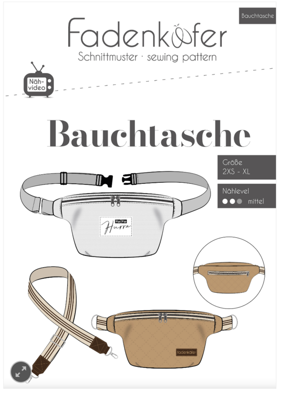 Papierschnittmuster Kinder, Bauchtasche Papierschnittmuster Kinder, Bauchtasche
