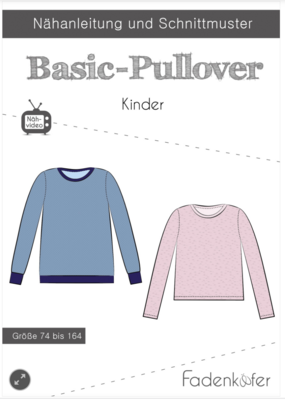 Papierschnittmuster Kinder, Basic Pullover