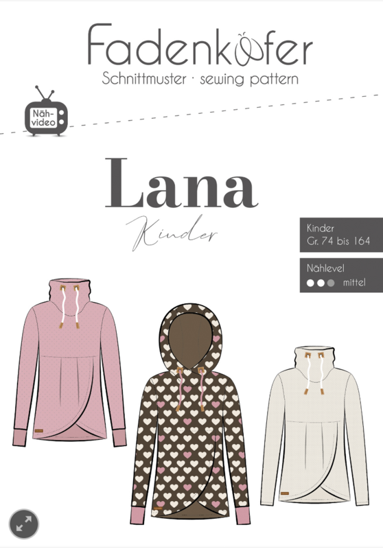 Papierschnittmuster  Kinder, Hoodie Lana