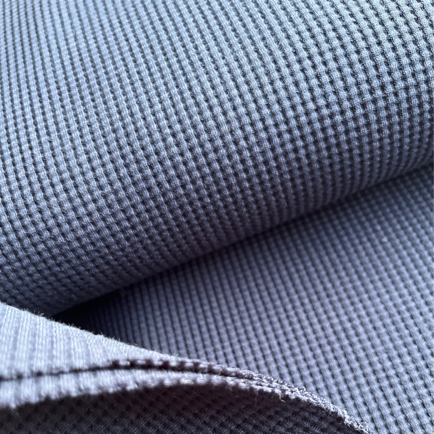 Waffeljersey GOTS, Farbe Jeansblau