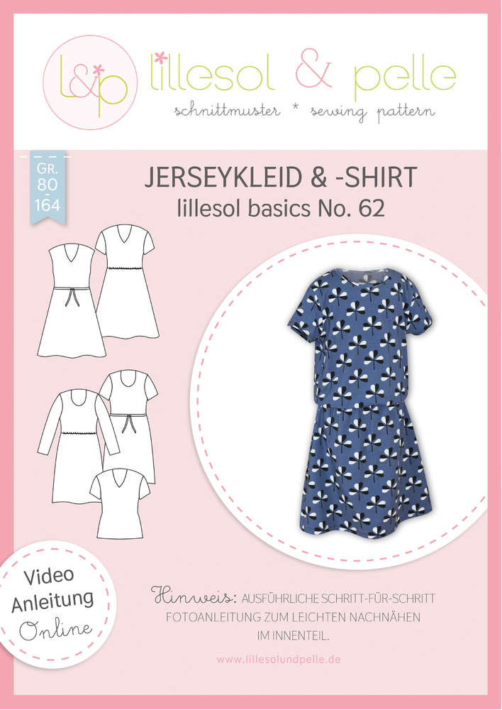Papierschnittmuster  Kinder, JERSEYKLEID & SHIRT, lillesol basic No. 62