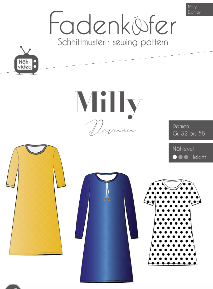 Papierschnittmuster  Damen, Fadenkäfer,  Milly