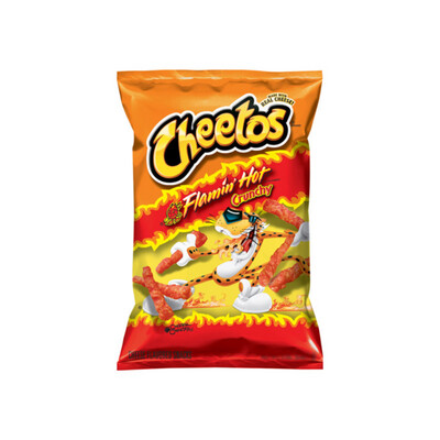 Cheetos Flamin’ Hot Crunchy Cheese Flavoured Snacks Large Bag (226g) - America
