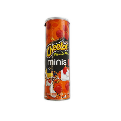 Cheetos Minis Flamin’ Hot Cheese Flavored Snacks Can (102g) - America