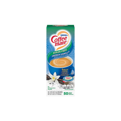 Coffee Mate Liquid Coffee Creamer Tubs Sugar Free French Vanilla 50-Pack (550ml) - America