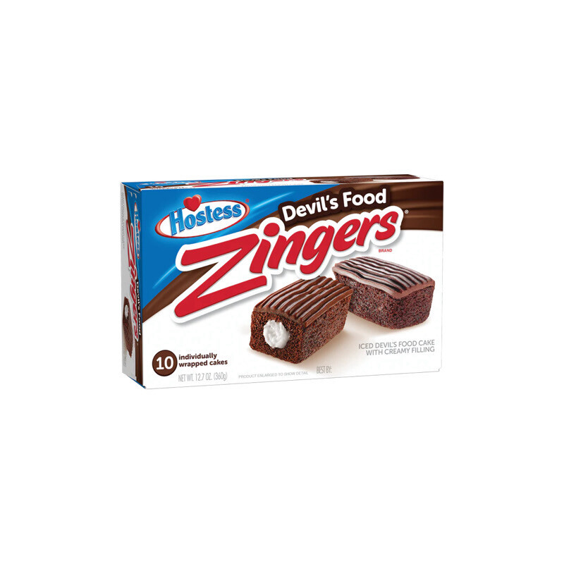 Hostess Zingers Devil’s Food Chocolate Cakes 10-Pack Box (360g) - America