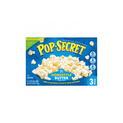 Pop Secret Homestyle Butter Microwave Popcorn 3-Pack (147g) - America