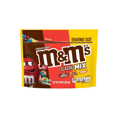 M&M’s Classic Mix Milk Chocolate, Peanut Butter & Peanut Chocolate Candies (235g) - America