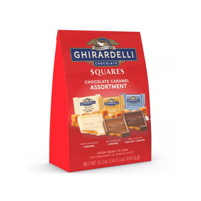 Ghirardelli Chocolate Squares Chocolate Caramel Assortment Large Bag (458g) - America