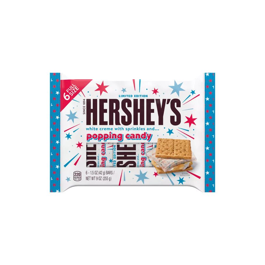 Hershey’s Limited Edition White Creme with Sprinkles &amp; Popping Candy Chocolate Bars 6-Pack (255g) - America