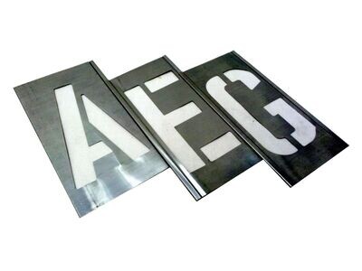 Interlocking stencil letter set A-Z
