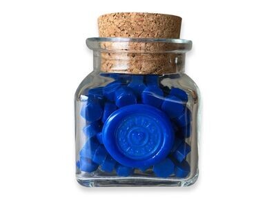 Sealing Wax Beads in Glass Bottle - Blue