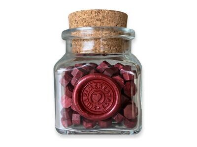 Sealing Wax Beads in Glass Bottle - Burgund Red