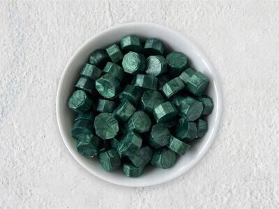 Sealing Wax Beads in Glass Bottle - Fern Green