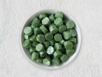 Sealing Wax Beads in Glass Bottle - White-Green