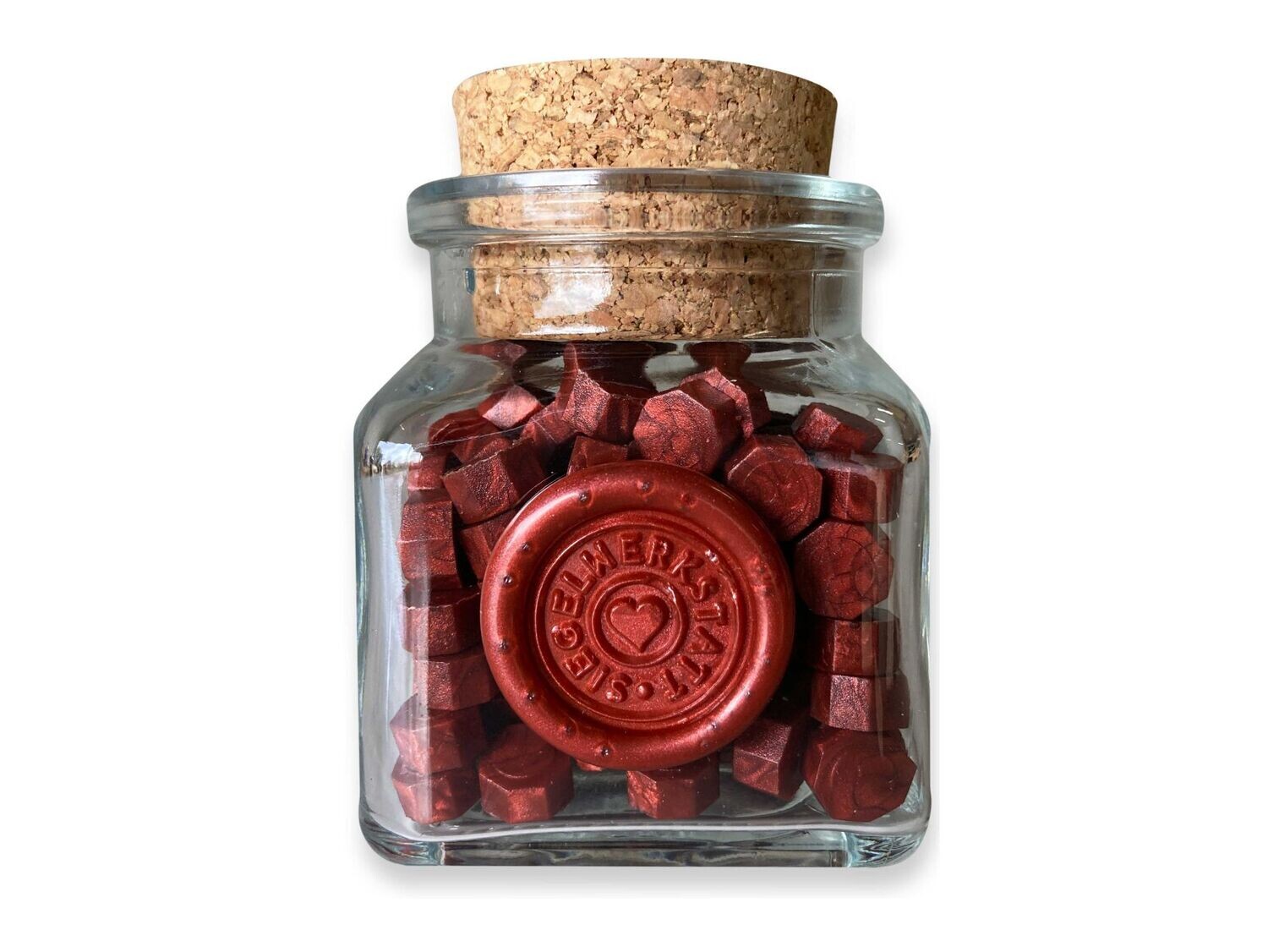 Sealing Wax Beads in Glass Bottle - Red-copper