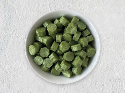 Sealing Wax Beads in Glass Bottle - Avocado Green