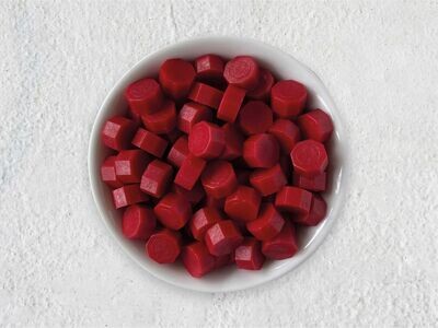 Sealing Wax Beads in Glass Bottle - Scarlet