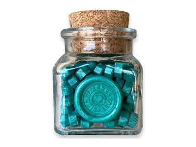 Sealing Wax Beads in Glass Bottle - Turquoise