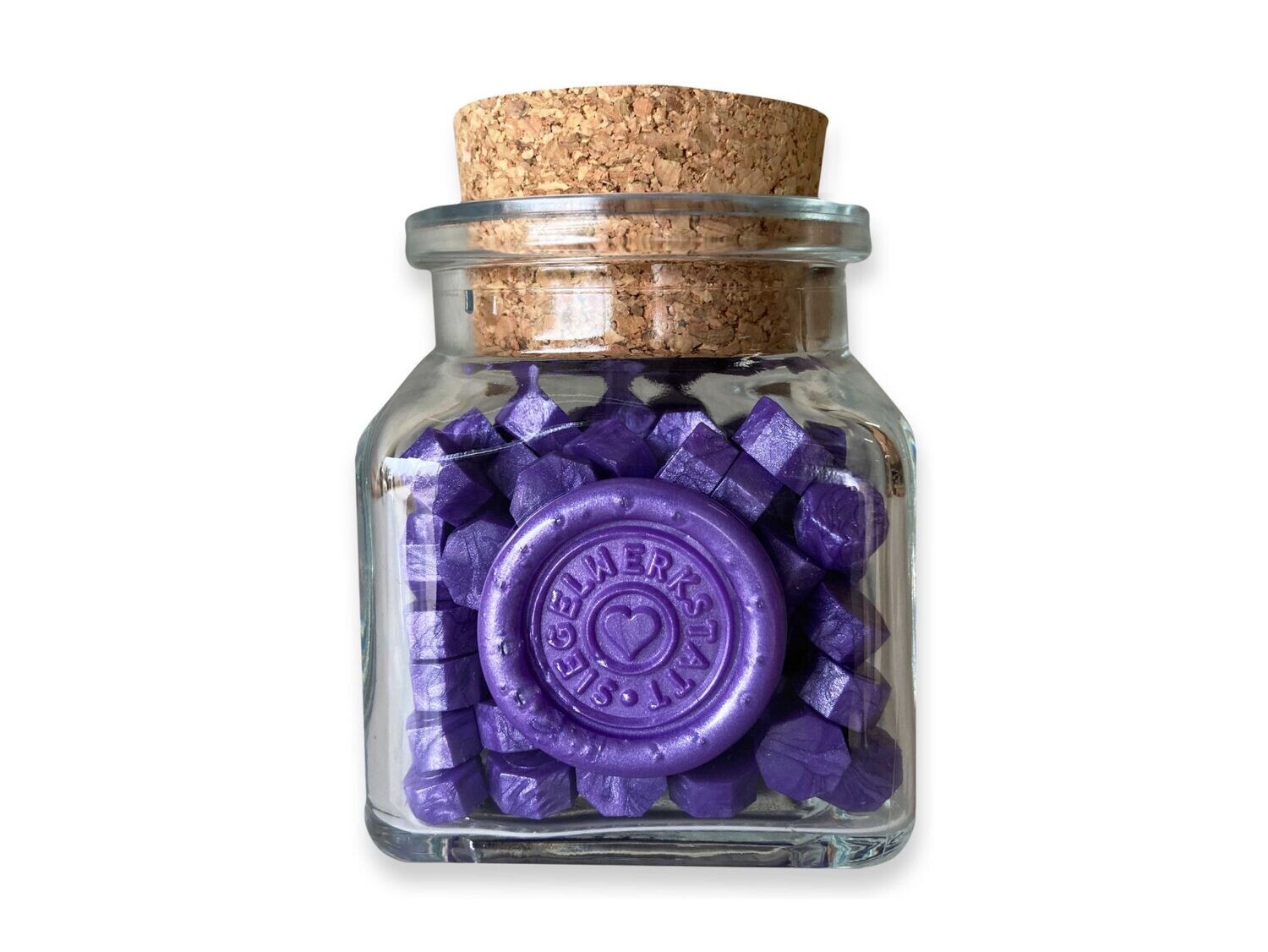 Sealing Wax Beads in Glass Bottle - Purple nacre