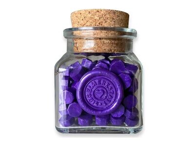 Sealing Wax Beads in Glass Bottle - Purple