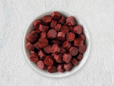 Sealing Wax Beads in Glass Bottle - Oxide red