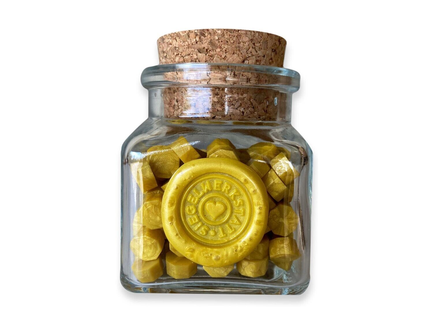Sealing Wax Beads in Glass Bottle - Yellow