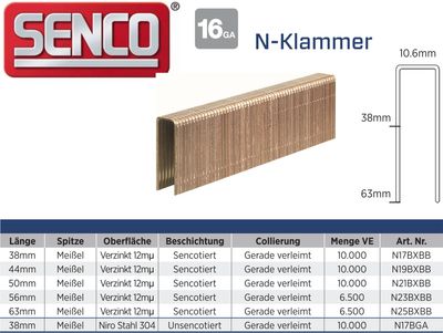 Staples Senco N17BXBB 12 micron galvanised