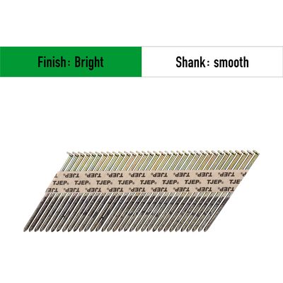 Paper-Collated Strip Nails - D-Head - Bright - Smooth