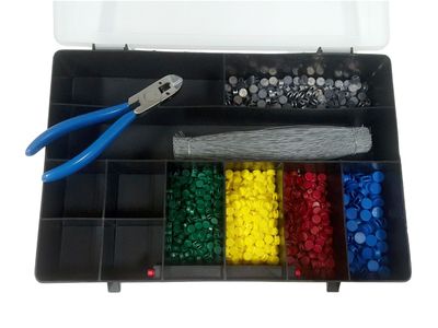 Sealing Plier Set - 1 Sealing plier with side cutter + 1000 seals + 1000 sealing wire