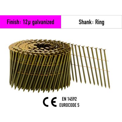 Wire-Collated Coil Nails - 15° - Galvanized 12 micron