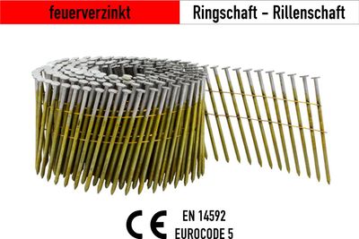 Wire-Collated Coil Nails - 15° - Hot-dip Galvanized