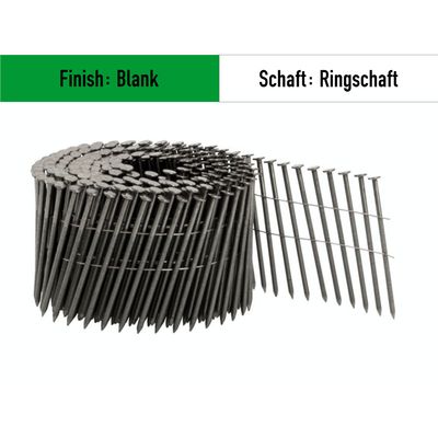 Wire-Collated Coil Nails - 15° - Bright