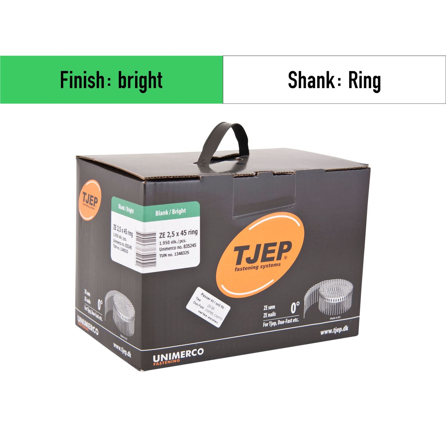 Tjep ZE 25/45 - 835245 - coil nails bright