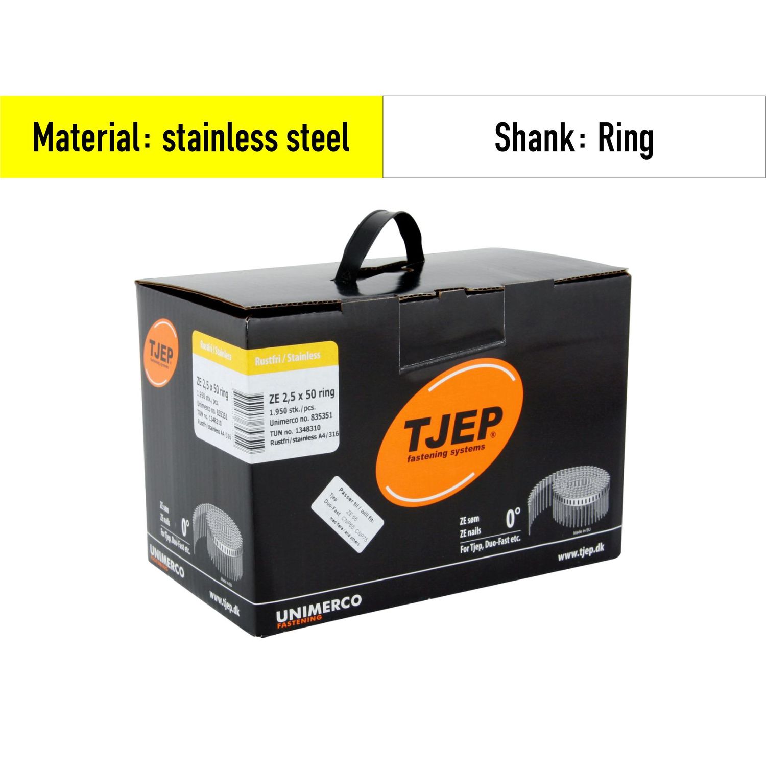 Tjep ZE 25/50 - 835351 - coil nails V4A stainless steel
