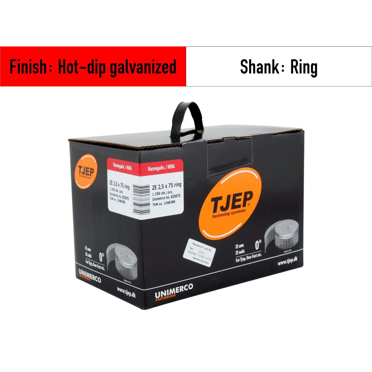 Tjep ZE 25/75 - 835075 - coil nails hot-dip galvanized