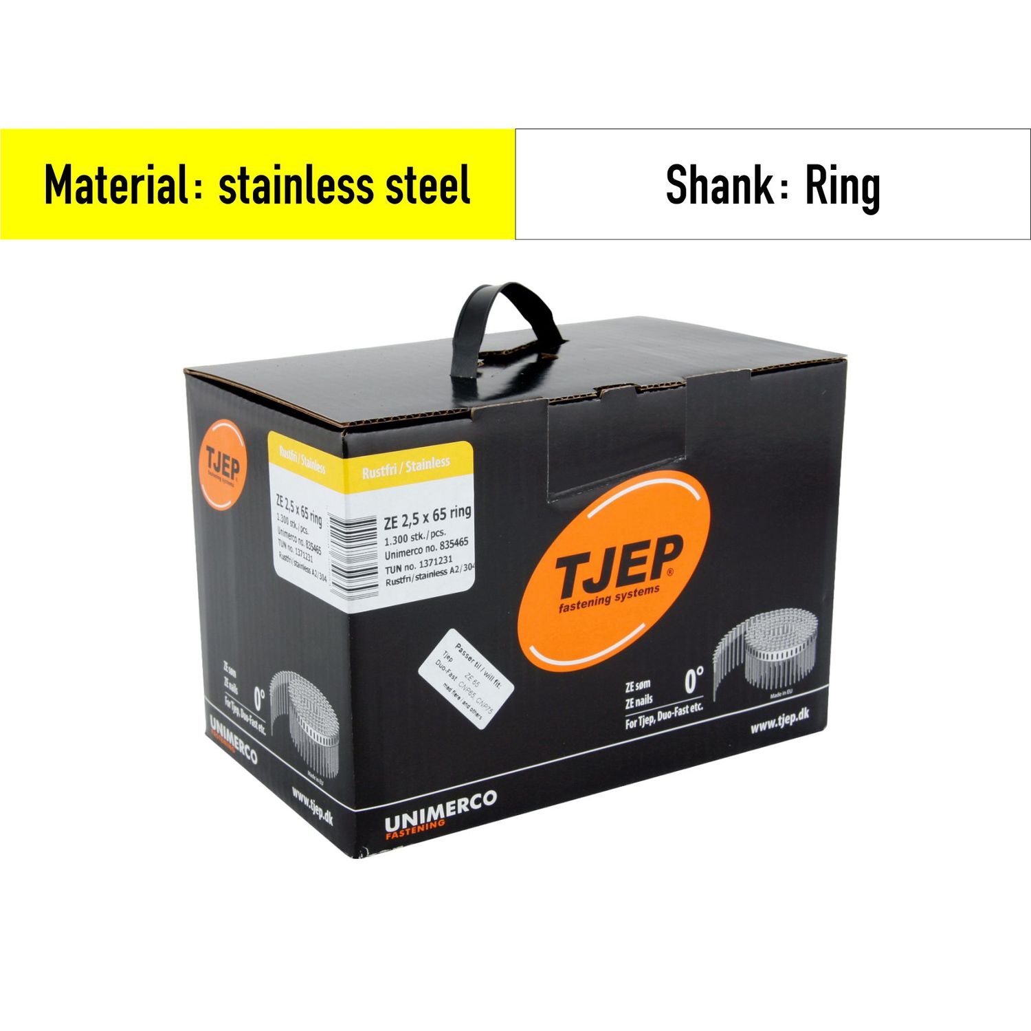 Tjep ZE 25/50 - 835450 - coil nails V2A stainless steel