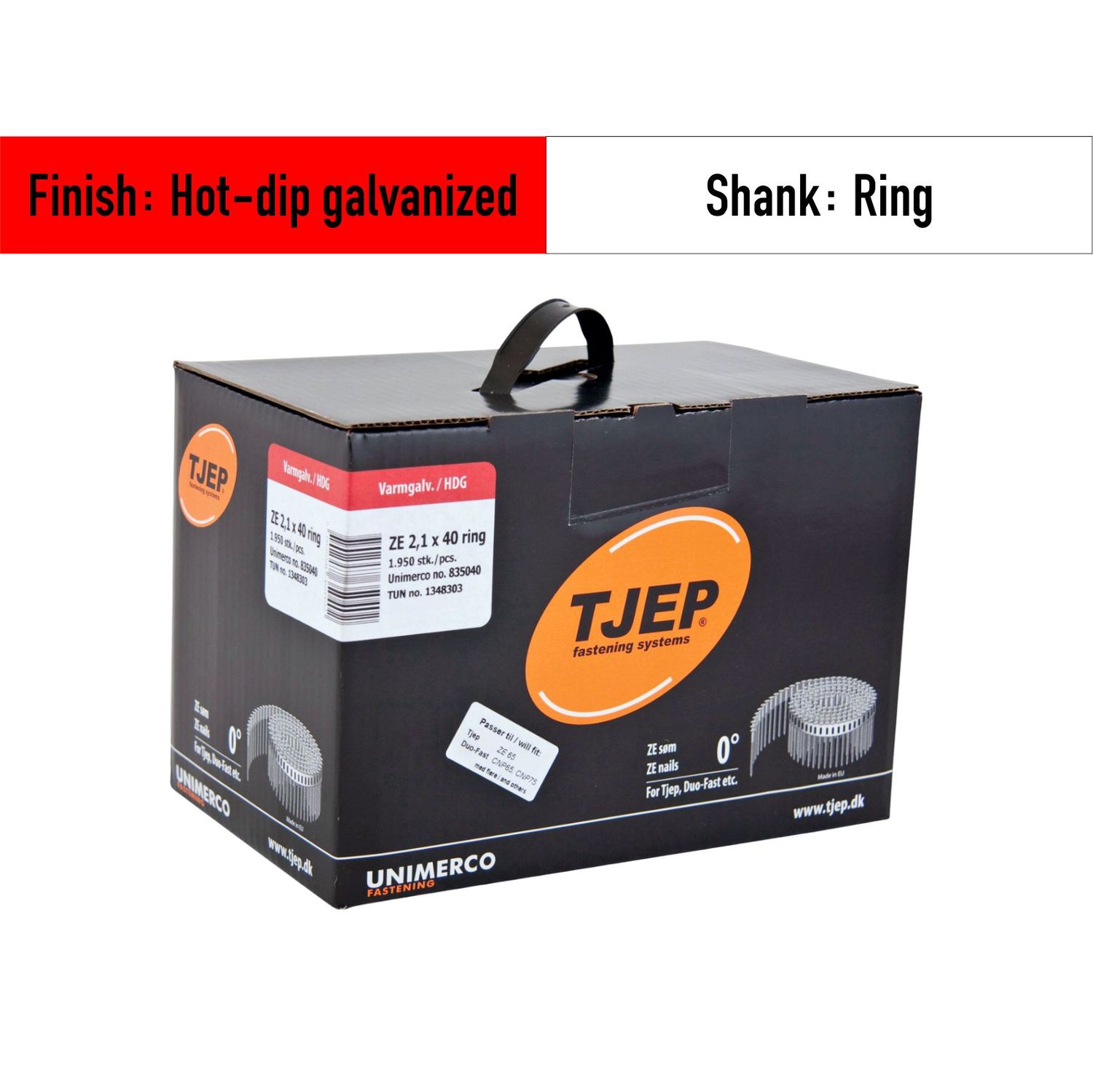 Tjep ZE 21/40 - 835040 - coil nails hot-dip galvanized