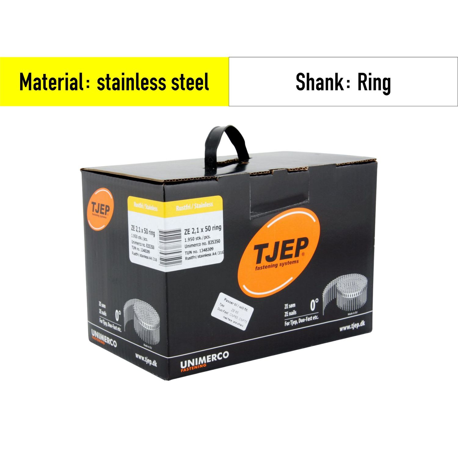 Tjep ZE 21/50 - 835350 - coil nails V4A stainless steel